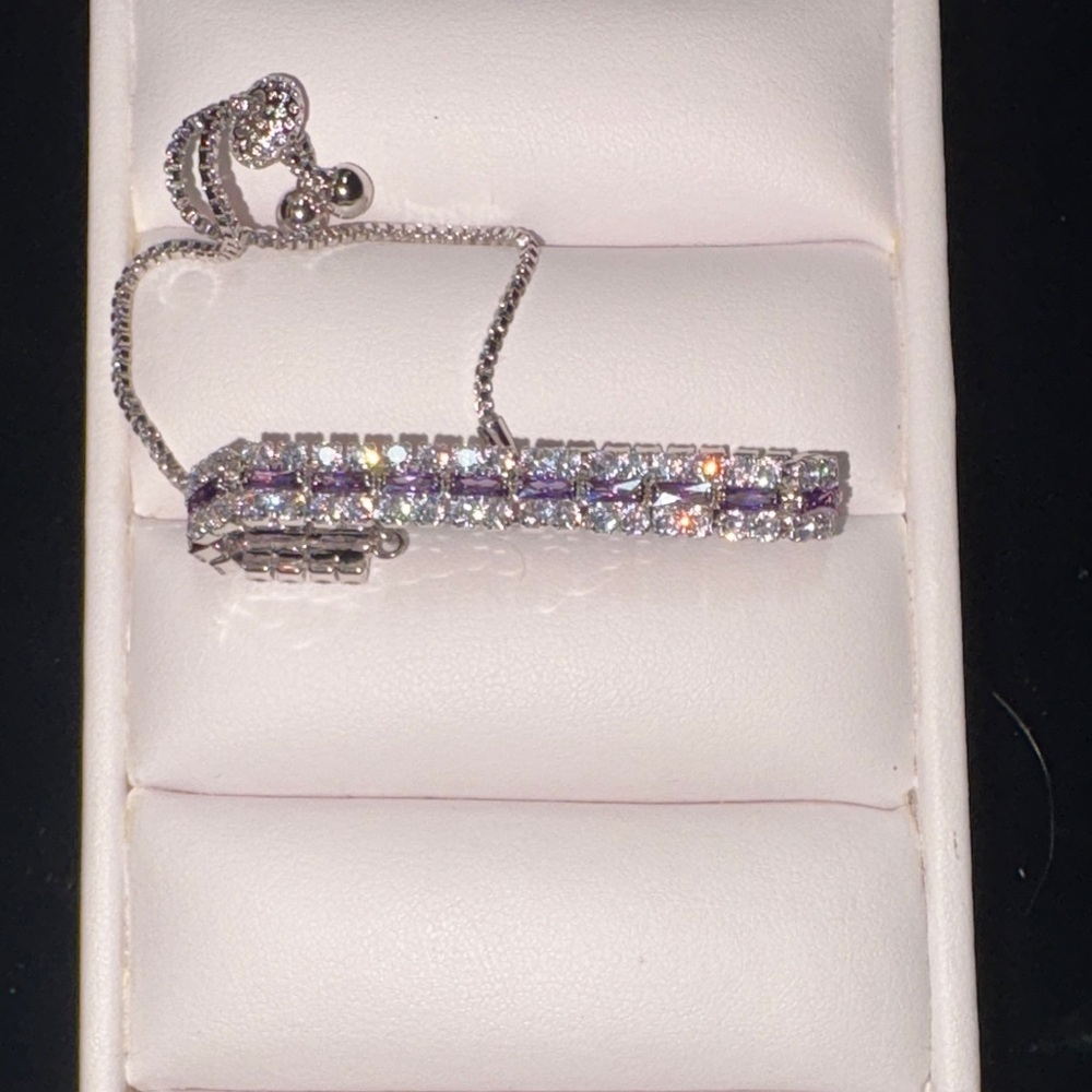 Elegant Silver and Purple Bracelet